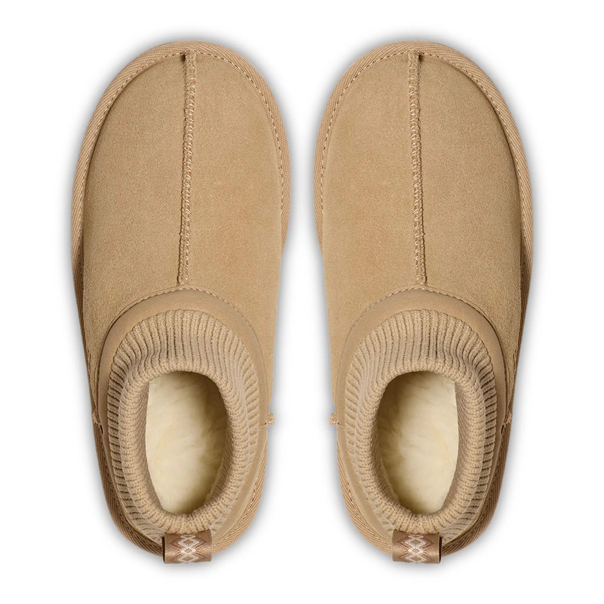 Upper View of UGG Classic Ultra Stretch Cuff Kids Beige Boots UGGA4027188230